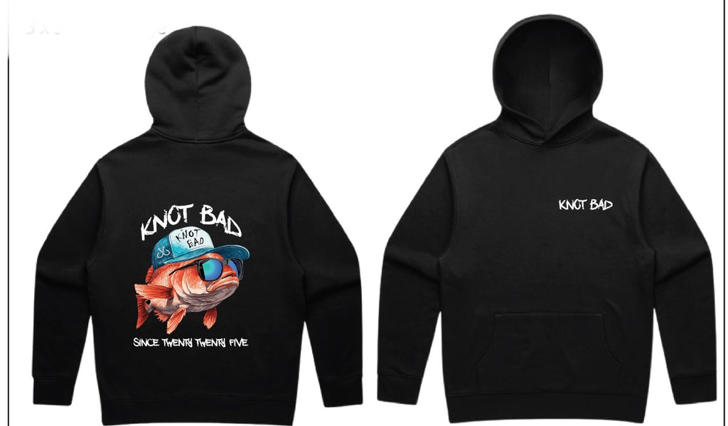 Adult Relax Hoodie BLACK (Fish Design)