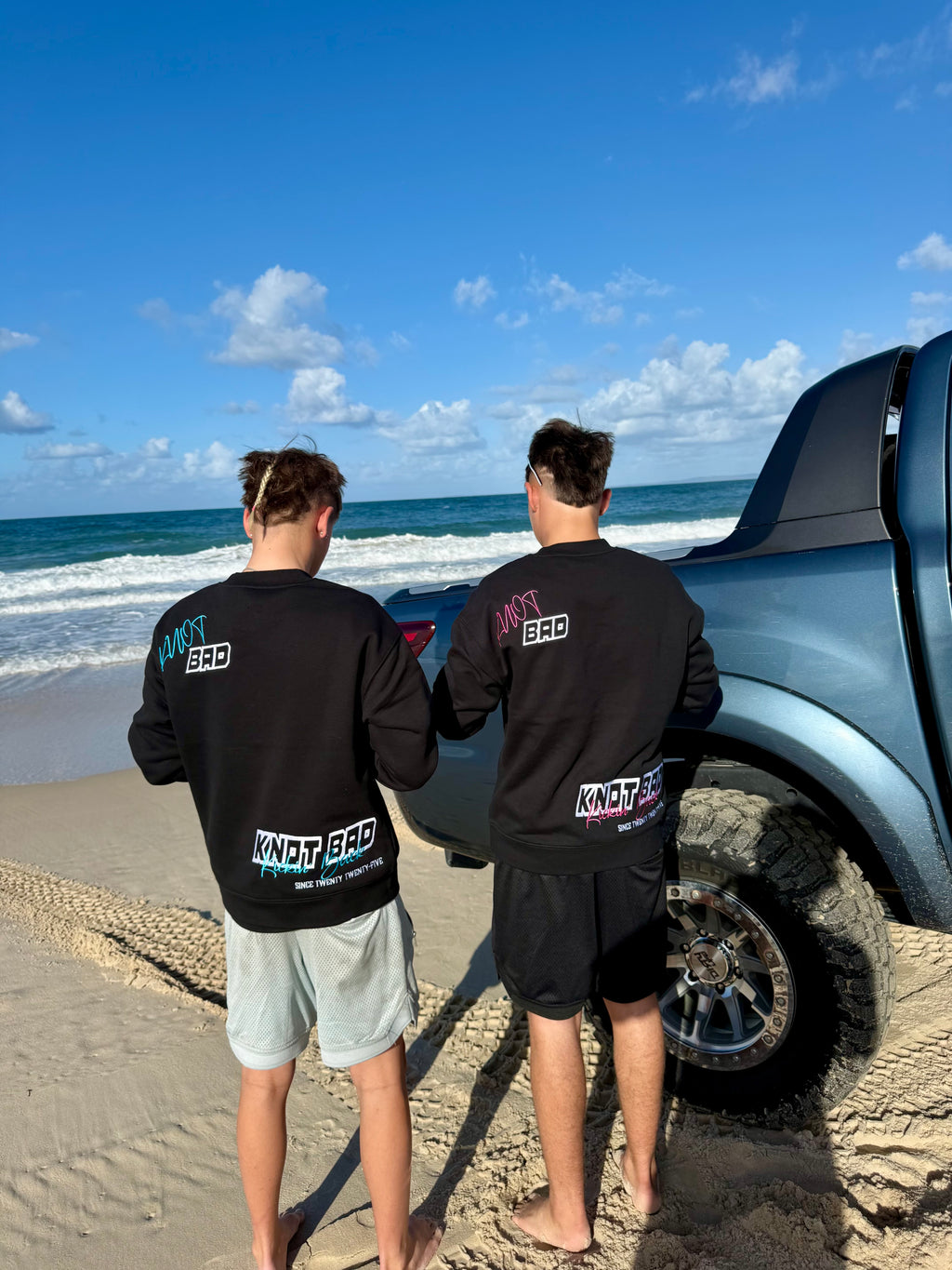 Knot Bad Relax Crew Embroidered Sweater